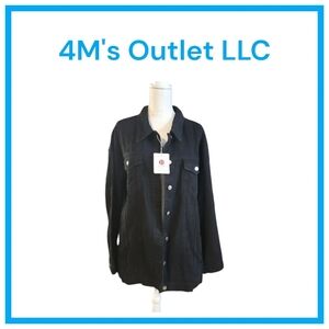 Women's Oversized Denim Jacket Dis Button Up Long Sleeve Jean Jacket